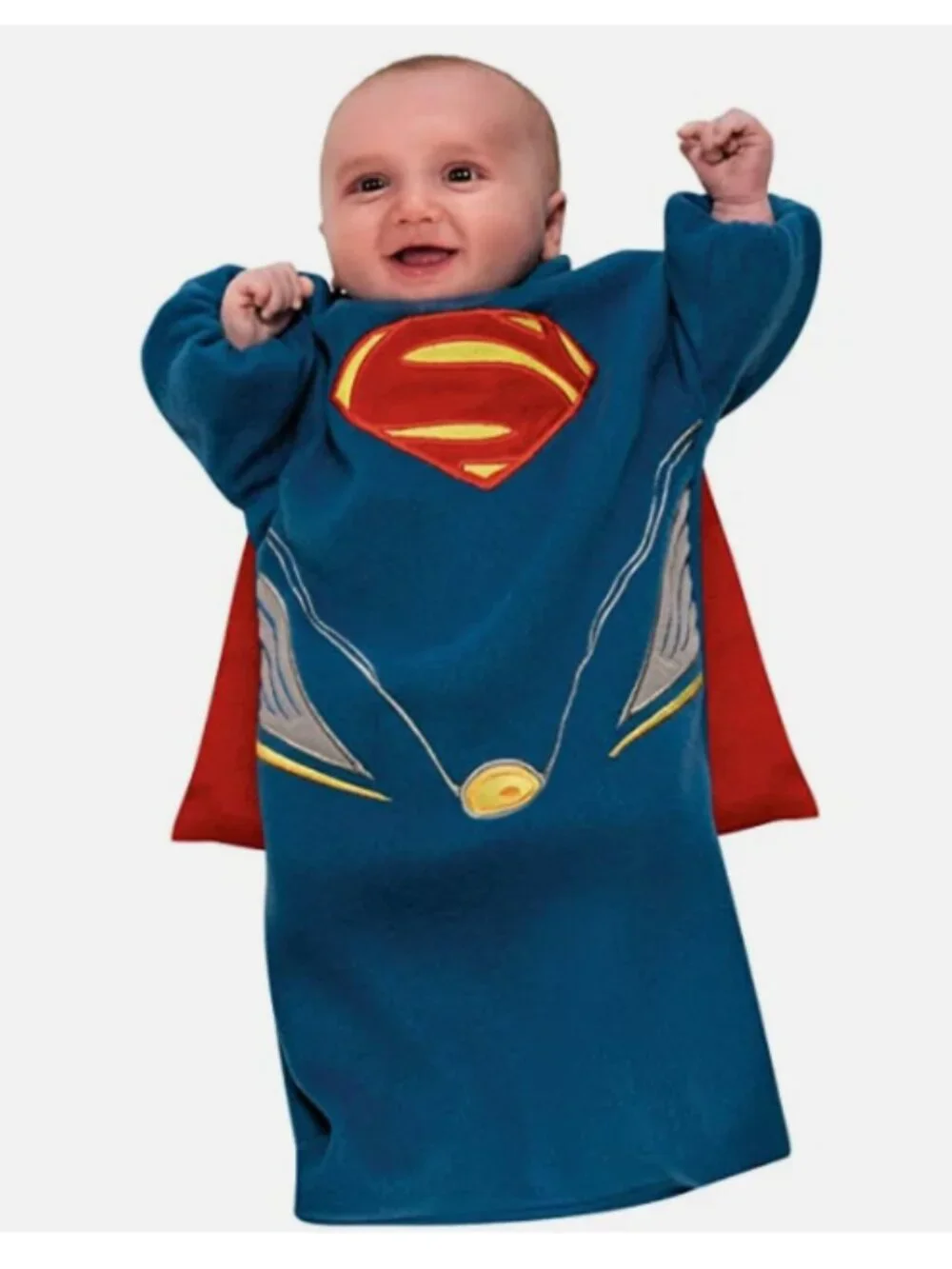 NEW Rubie's Man of Steel Superman Blue/Red Baby Costume Bunting, Sz., NB (0-6M)